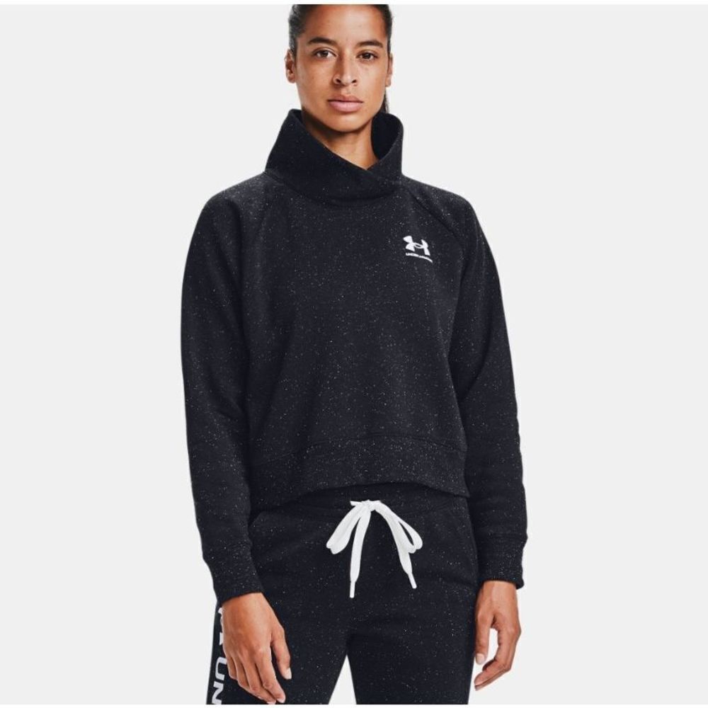 Under Armour Rival Fleece Wrap Neck‎ Fleck sweatshirt black / white small